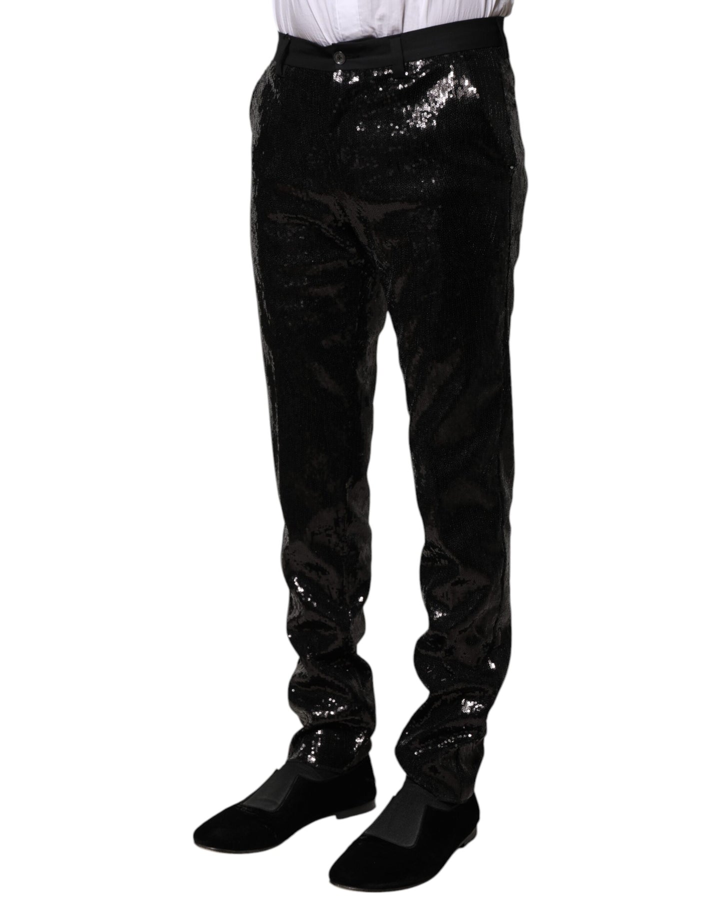 Pantalones negros con lentejuelas de Dolce & Gabbana