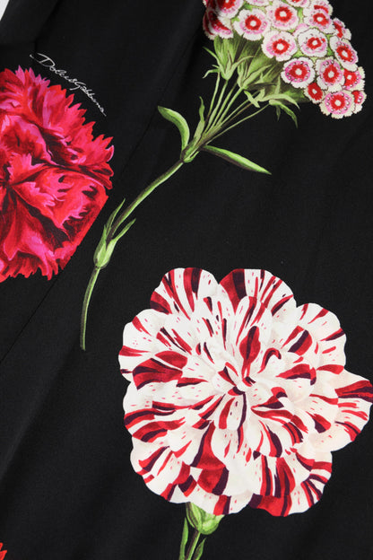 Top de blusa sin mangas con estampado floral negro de Dolce & Gabbana