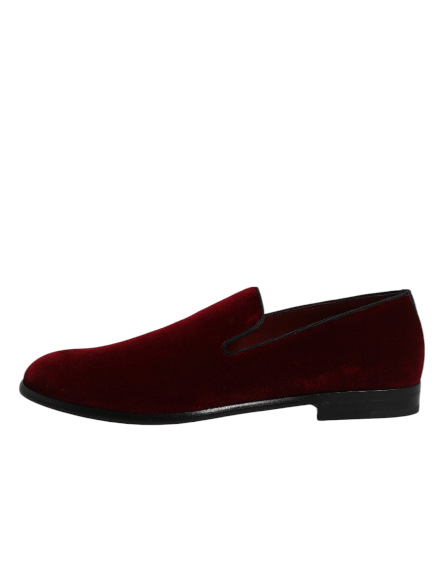 Chaussures formelles Dolce & Gabbana en velours de coton rouge à enfiler