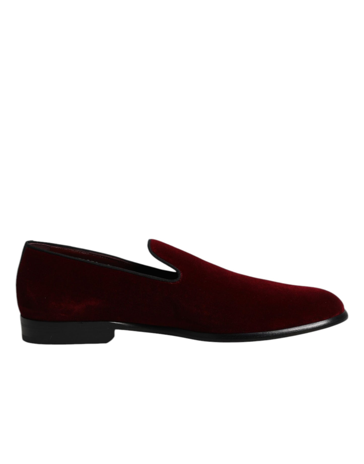 Chaussures formelles Dolce & Gabbana en velours de coton rouge à enfiler