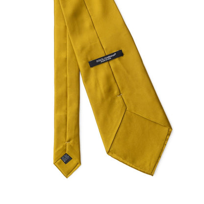 Cravate en soie jaune Dolce & Gabbana