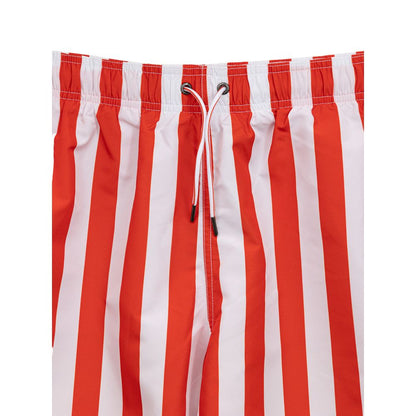 Emporio Armani Red Polyester Swim Shorts