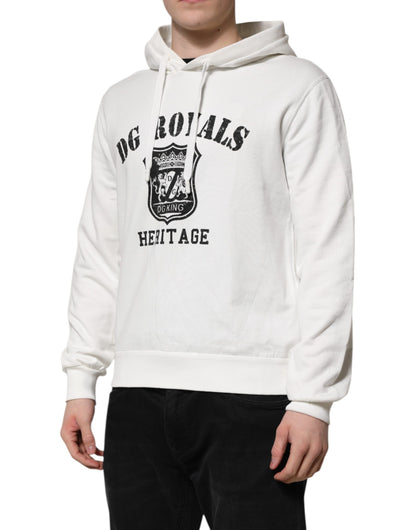 Sweat à capuche Dolce & Gabbana en coton blanc avec imprimé DG ROYAL
