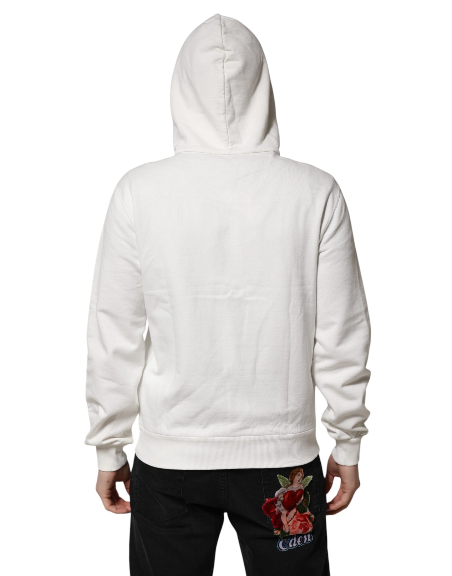 Sweat à capuche Dolce & Gabbana en coton blanc avec imprimé DG ROYAL
