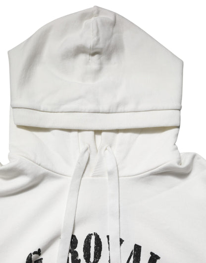 Sweat à capuche Dolce & Gabbana en coton blanc avec imprimé DG ROYAL