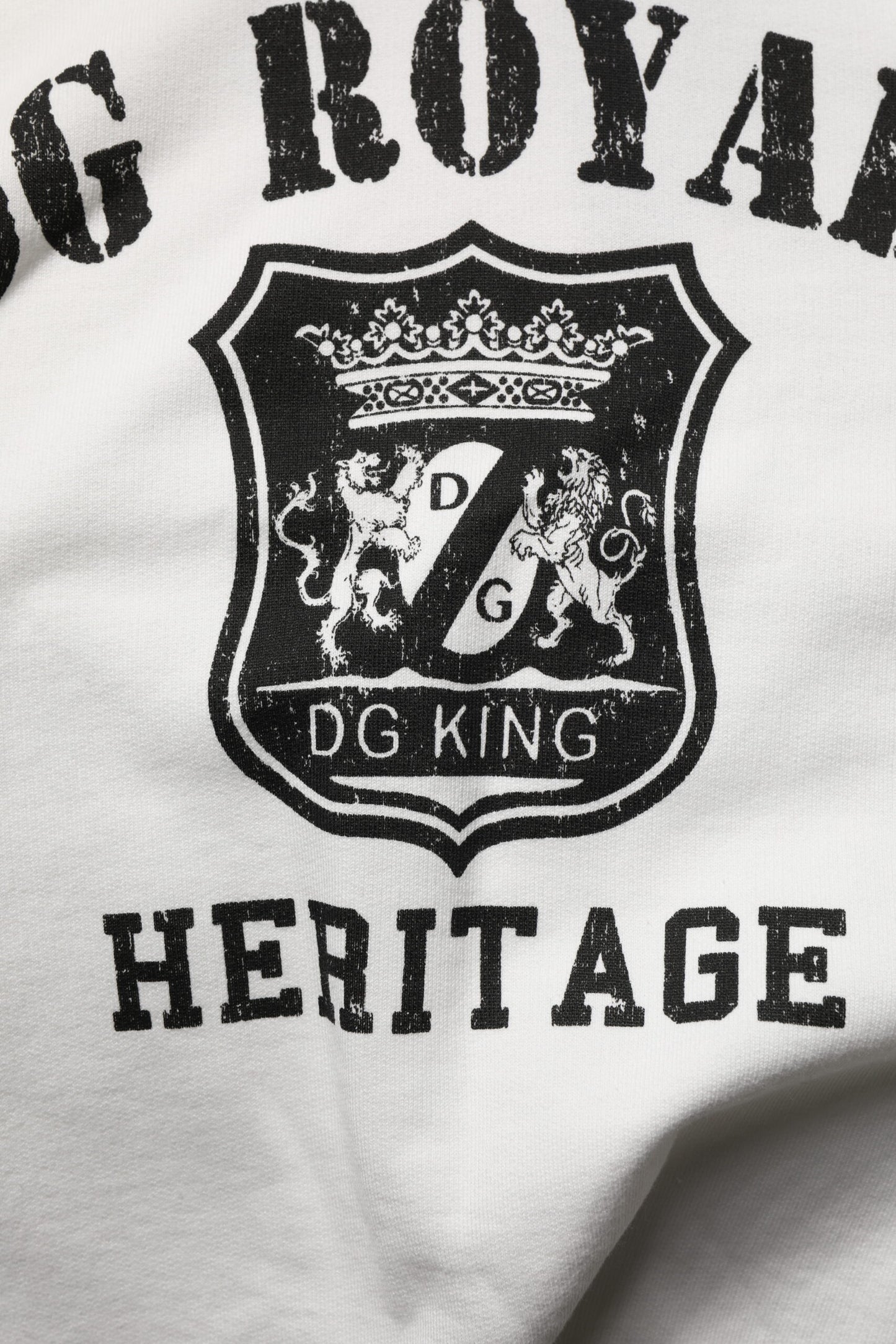 Sweat à capuche Dolce & Gabbana en coton blanc avec imprimé DG ROYAL