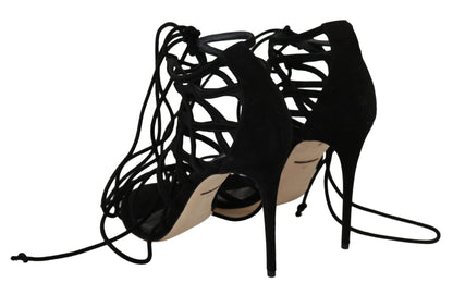 Sandales Stilettos Dolce & Gabbana en Daim Noir à Brides
