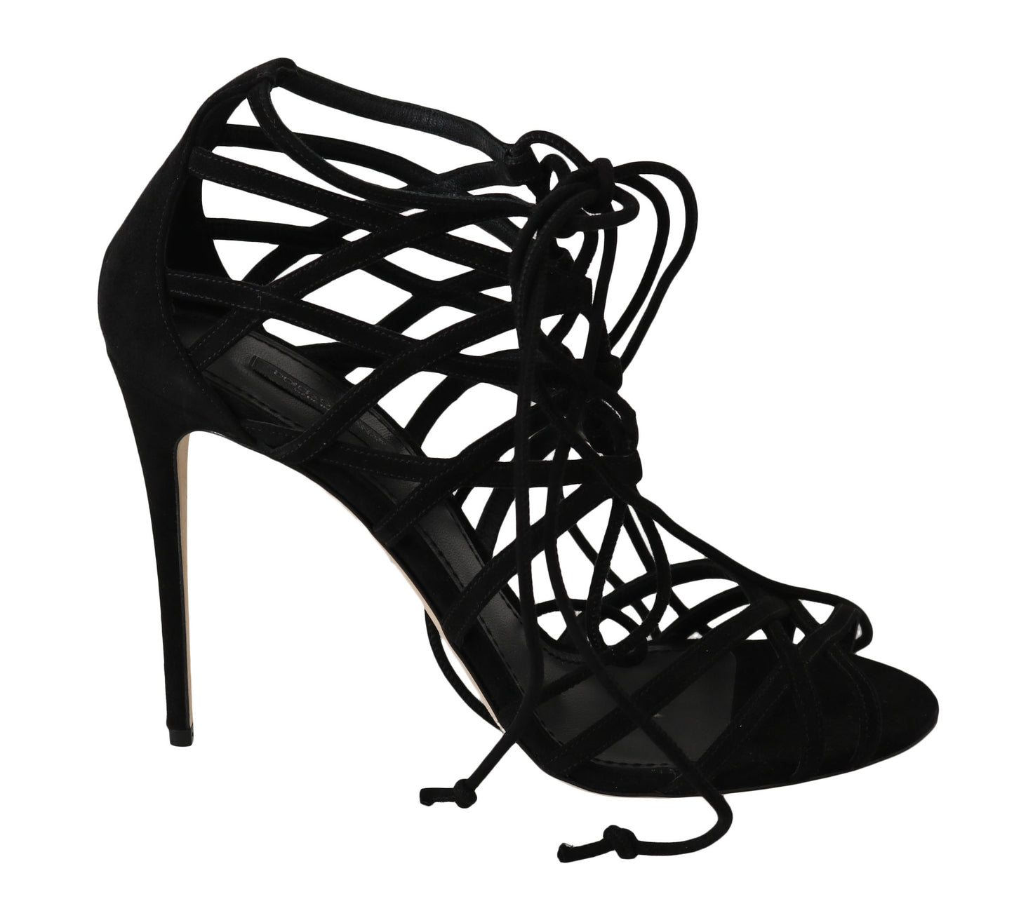 Sandales Stilettos Dolce & Gabbana en Daim Noir à Brides