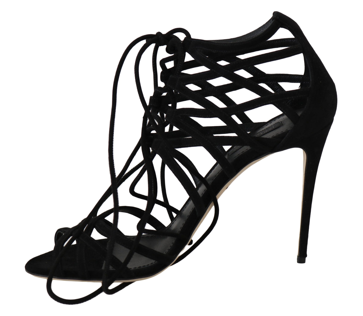 Sandales Stilettos Dolce & Gabbana en Daim Noir à Brides