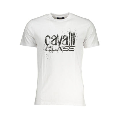 Cavalli Class White Cotton Men T-Shirt
