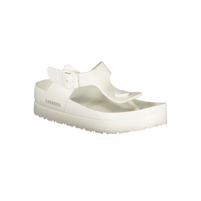 Carrera Bianco Poliuretano Womens Flip Flop with Ankle Buckle