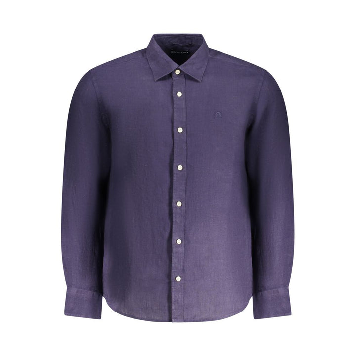 North Sails Blu Linen Men Shirt