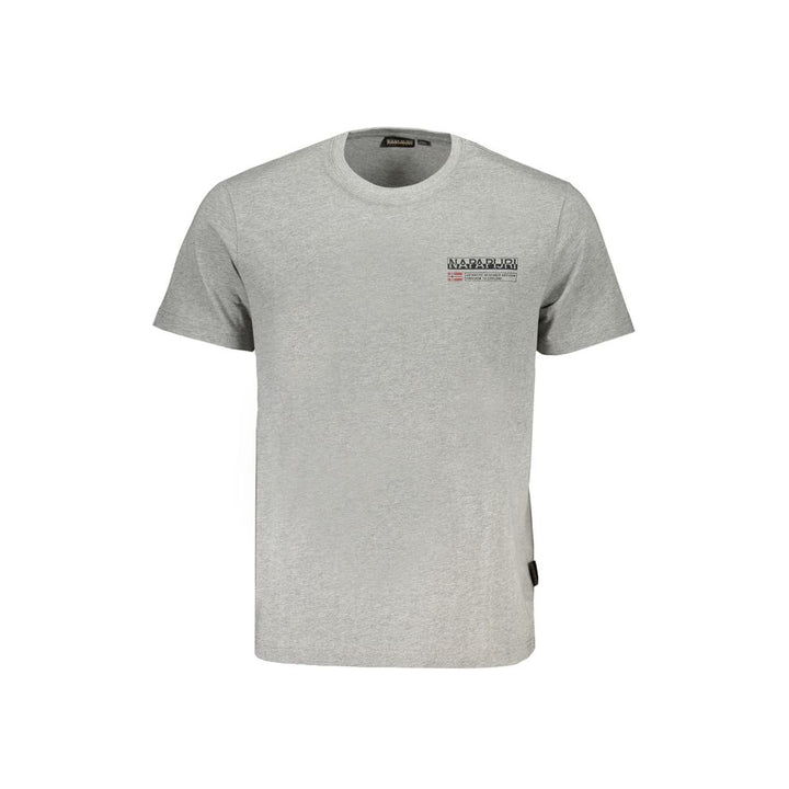 Napapijri Gray Organic Cotton Men's T-Shirt