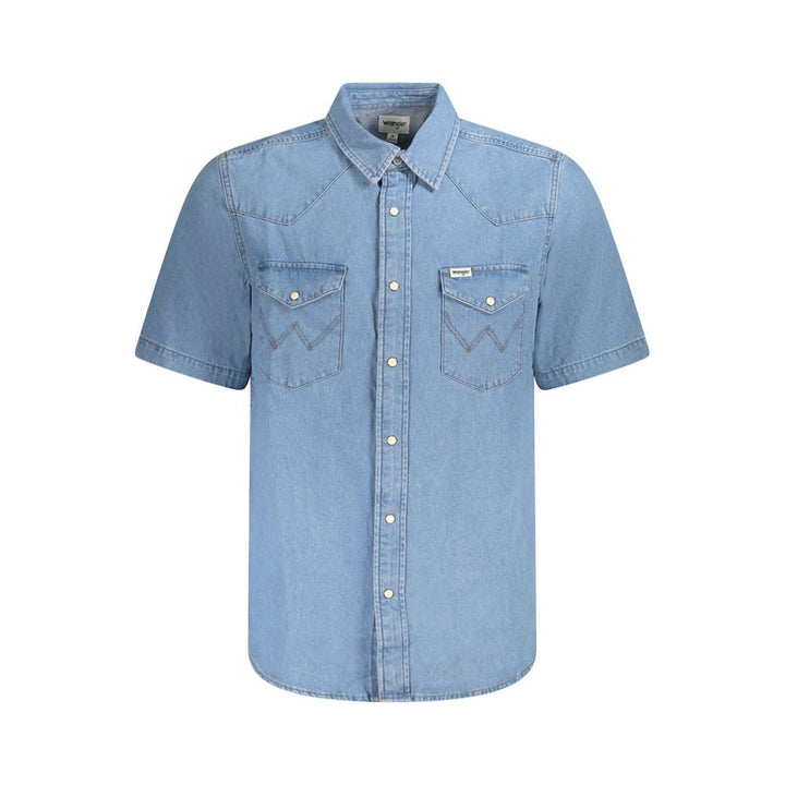 Wrangler Azzurro Cotton Men Shirt