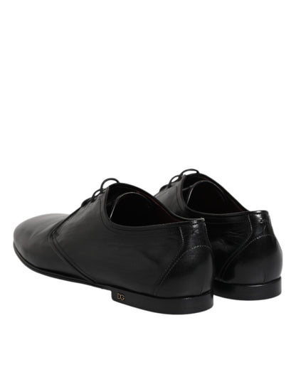 Dolce & Gabbana Black Leather Lace Up Derby Dress Formal Shoes
