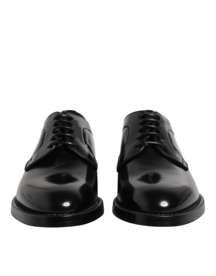Zapatos de vestir formales Dolce & Gabbana de cuero negro con cordones estilo Derby