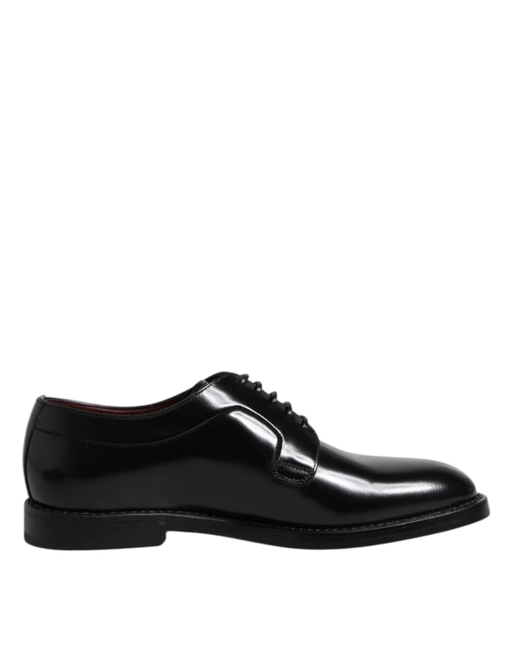 Zapatos de vestir formales Dolce & Gabbana de cuero negro con cordones estilo Derby