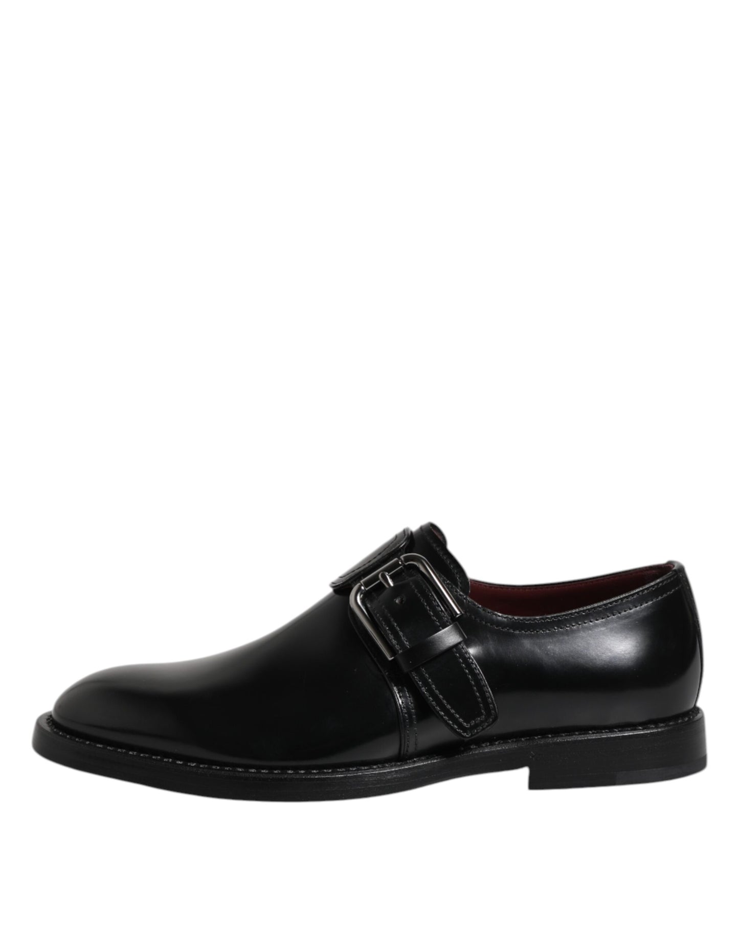 Chaussures habillées Dolce & Gabbana en cuir noir avec bride moine et bout droit
