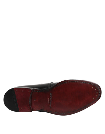 Chaussures habillées Dolce & Gabbana en cuir noir avec bride moine et bout droit