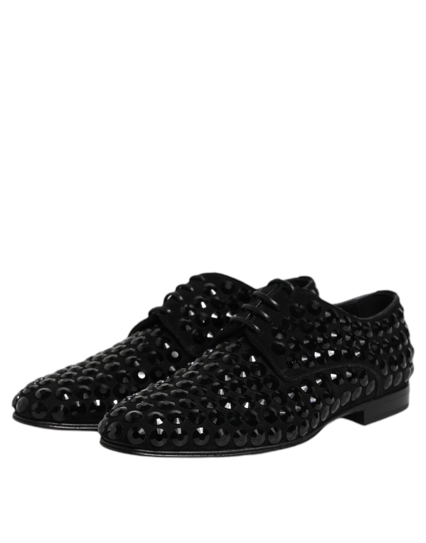 Zapatos de vestir Dolce & Gabbana Derby de ante negro con diamantes de imitación