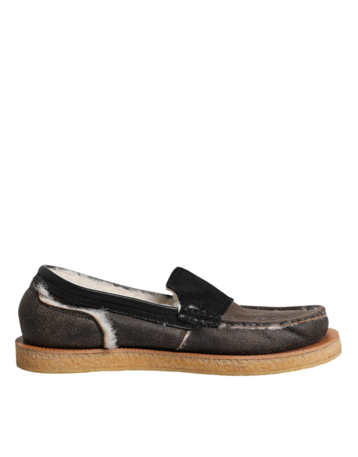 Chaussures Mocassins Dolce & Gabbana en Cuir de Veau Marron et Blanc