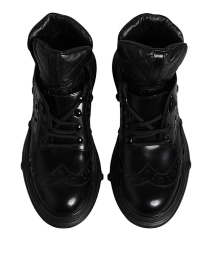 Dolce & Gabbana Bottines Décontractées en Cuir Noir pour Homme