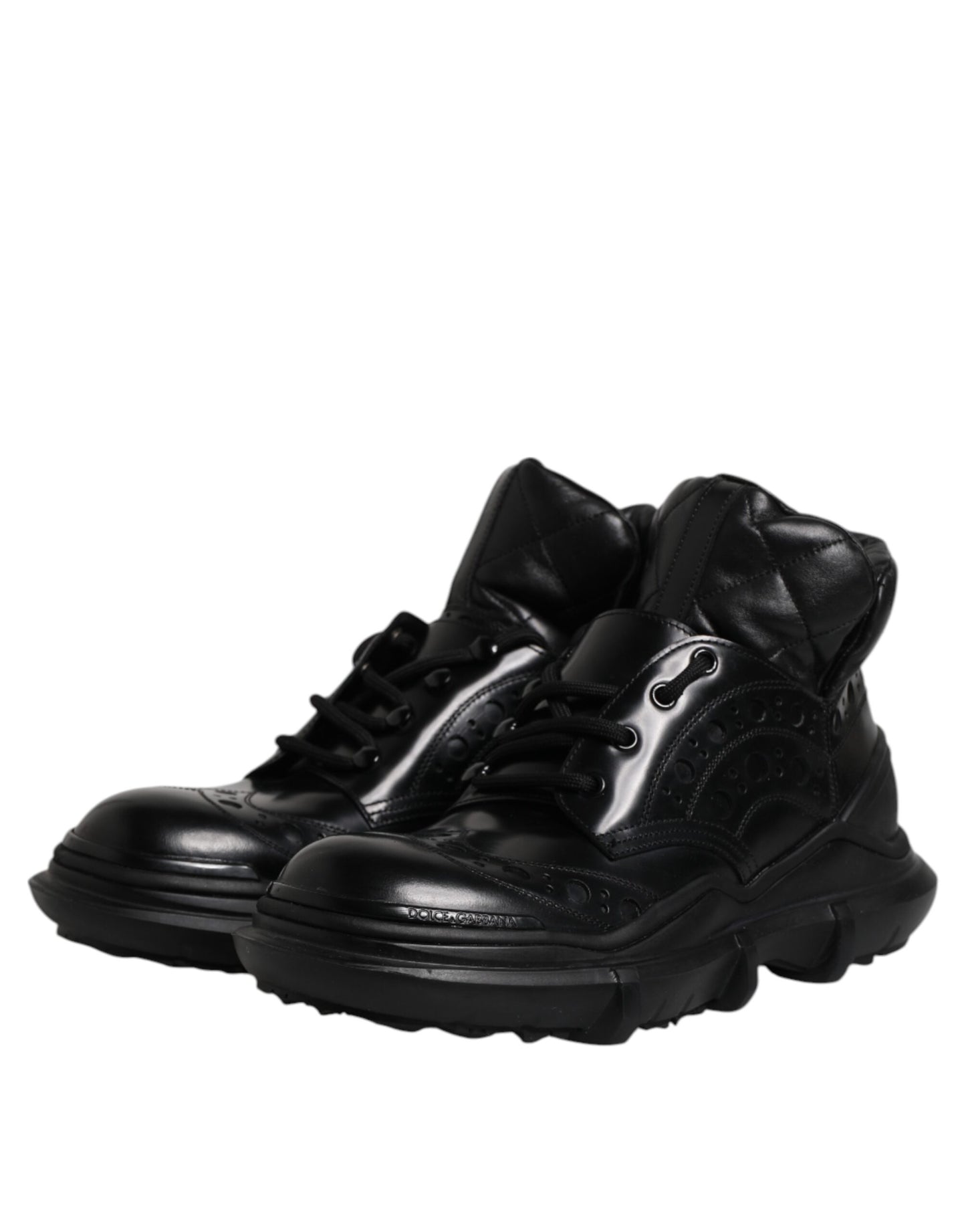 Dolce & Gabbana Bottines Décontractées en Cuir Noir pour Homme