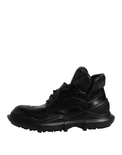 Dolce & Gabbana Bottines Décontractées en Cuir Noir pour Homme