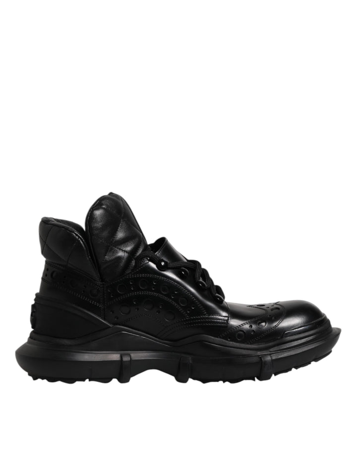 Dolce & Gabbana Bottines Décontractées en Cuir Noir pour Homme