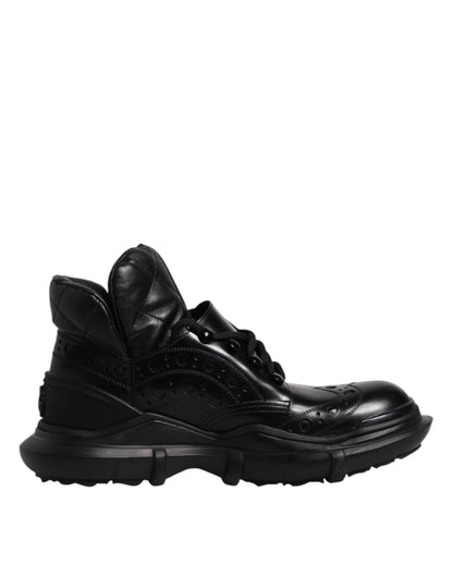 Dolce & Gabbana Bottines Décontractées en Cuir Noir pour Homme