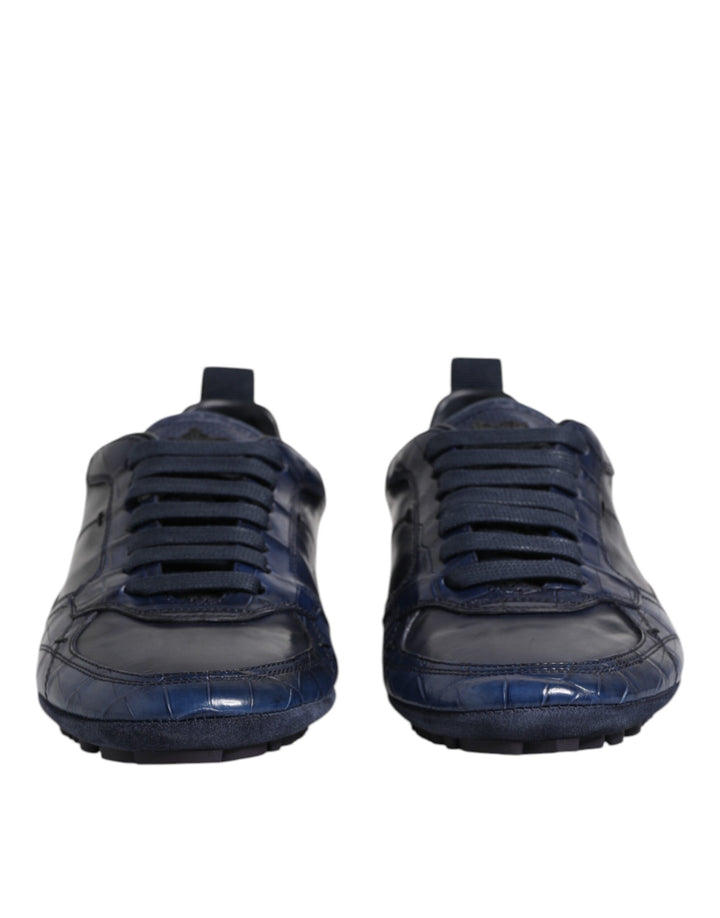 Zapatillas bajas de cuero azul oscuro para hombre Dolce & Gabbana