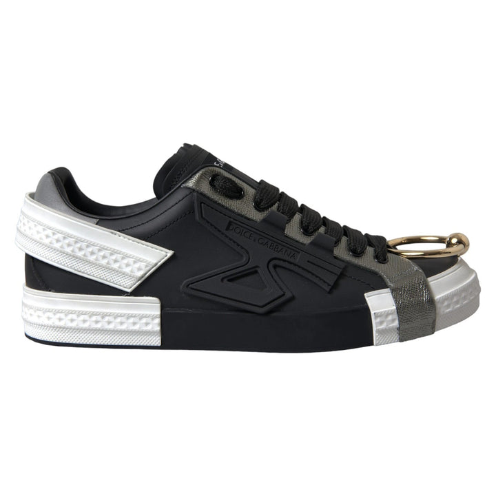 Zapatillas Dolce & Gabbana de piel negra de caña baja modelo Portofino