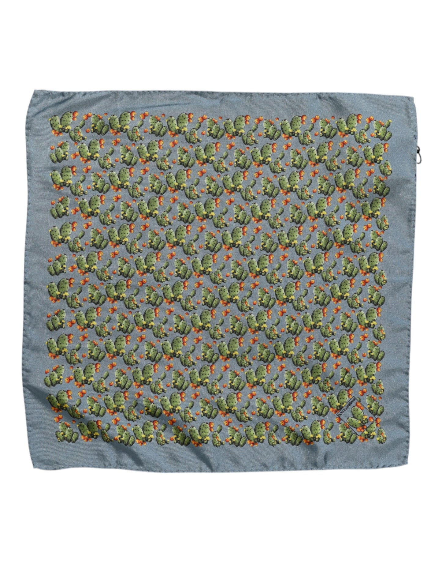 Foulard carré Dolce & Gabbana gris-vert imprimé cactus