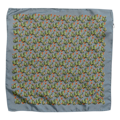 Foulard carré Dolce & Gabbana gris-vert imprimé cactus
