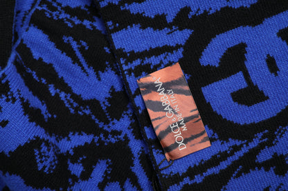 Écharpe-cache-cou Dolce & Gabbana bleu noir avec logo