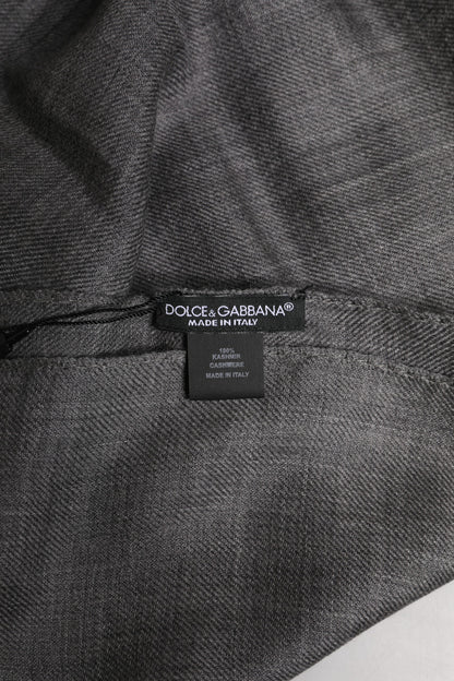 Dolce & Gabbana Gray Logo Print Neck Warmer Wrap Shawl Scarf