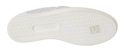 Chaussures Dolce & Gabbana Mocassins blancs en cuir et dentelle à enfiler
