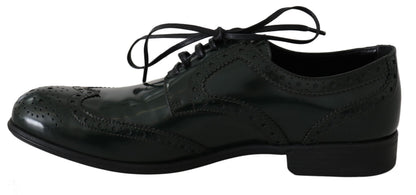 Chaussures Richelieu à lacets en cuir vert Dolce & Gabbana
