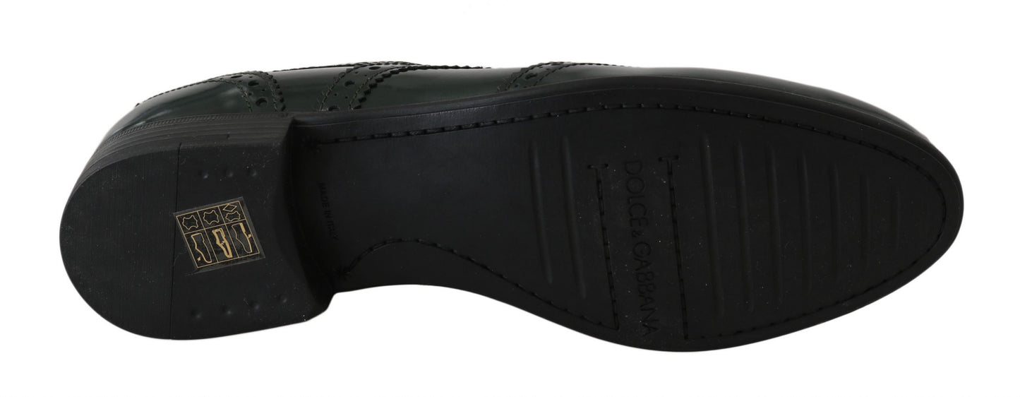 Chaussures Richelieu à lacets en cuir vert Dolce & Gabbana