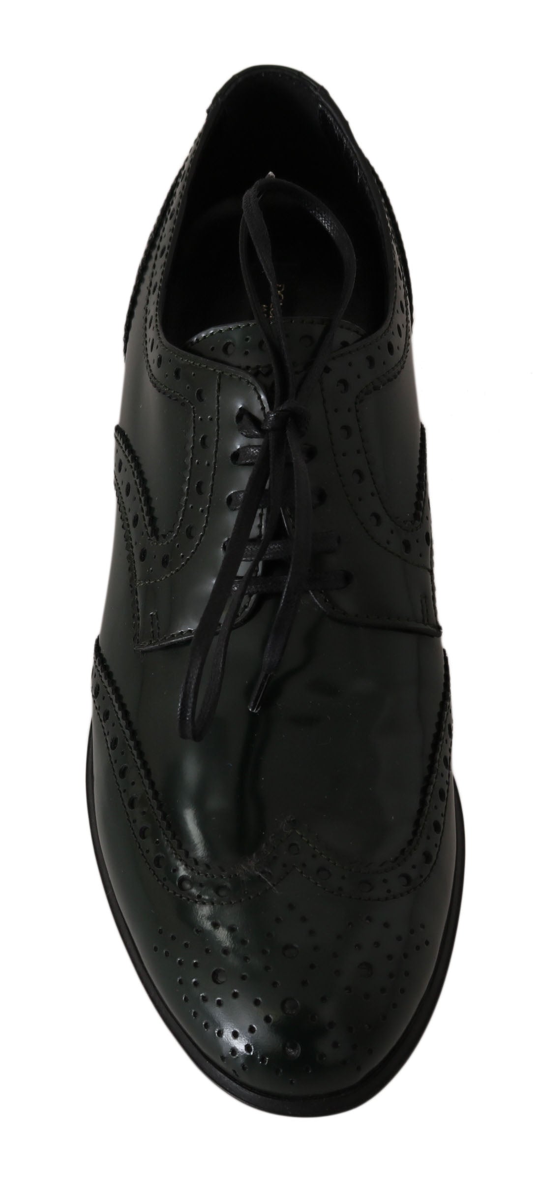 Chaussures Richelieu à lacets en cuir vert Dolce & Gabbana