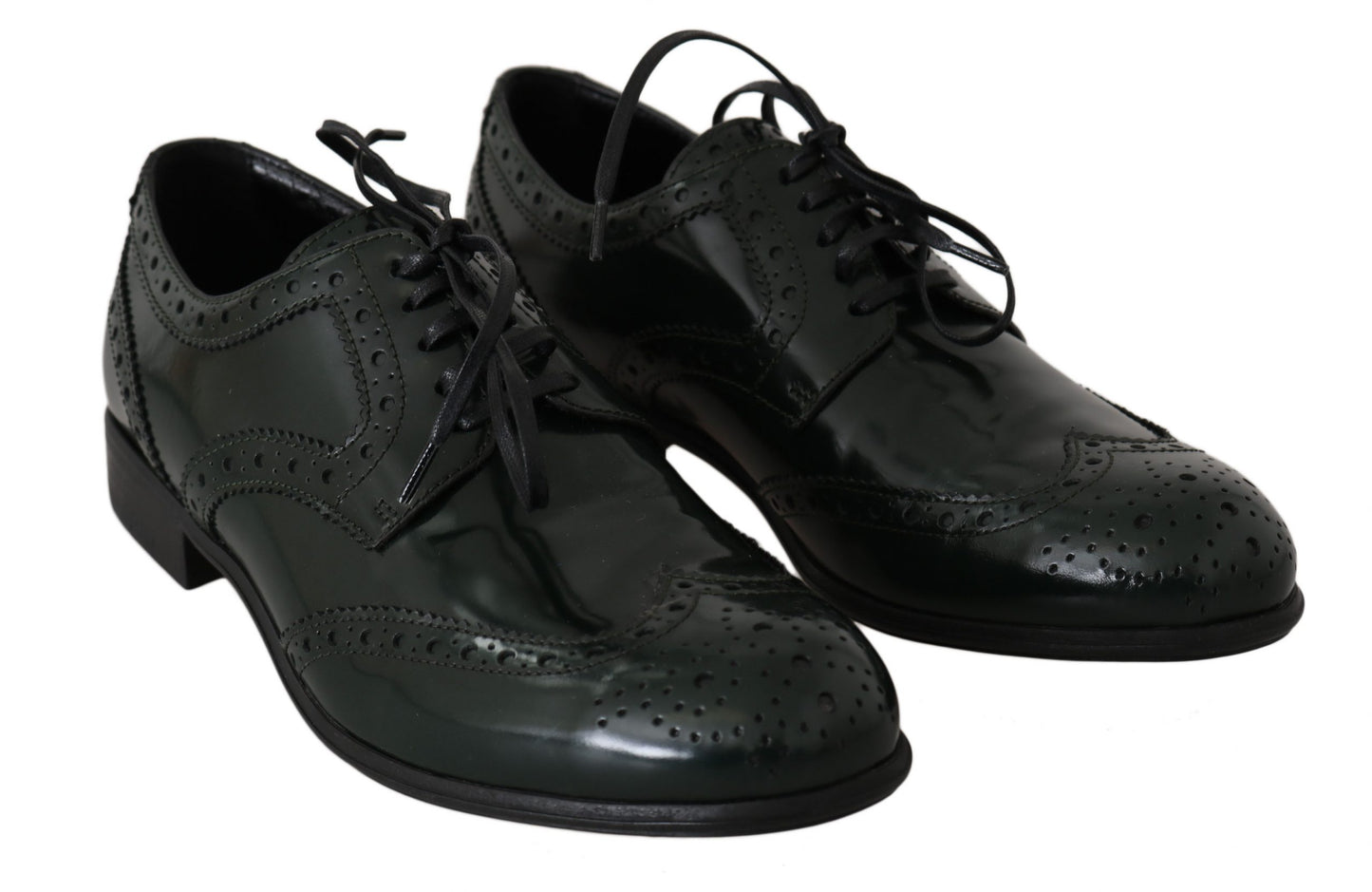 Chaussures Richelieu à lacets en cuir vert Dolce & Gabbana