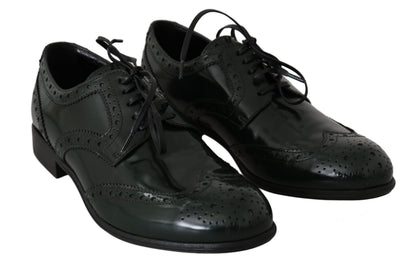 Chaussures Richelieu à lacets en cuir vert Dolce & Gabbana