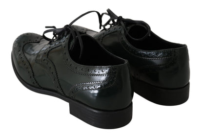 Chaussures Richelieu à lacets en cuir vert Dolce & Gabbana