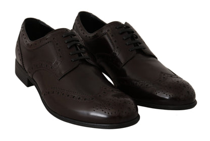 Chaussures richelieus Oxford marron en cuir Dolce & Gabbana