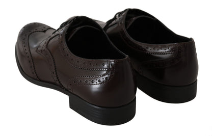 Chaussures richelieus Oxford marron en cuir Dolce & Gabbana
