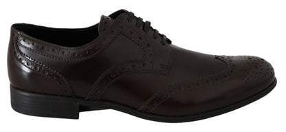 Chaussures richelieus Oxford marron en cuir Dolce & Gabbana