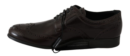 Chaussures richelieus Oxford marron en cuir Dolce & Gabbana