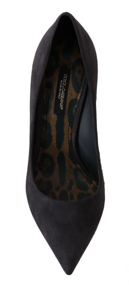 Chaussures à talons aiguilles en cuir suédé gris Dolce & Gabbana