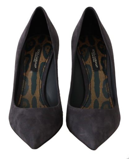 Chaussures à talons aiguilles en cuir suédé gris Dolce & Gabbana