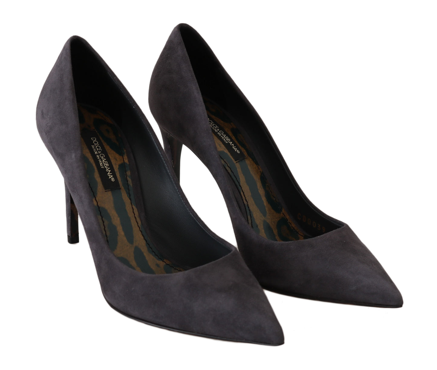 Chaussures à talons aiguilles en cuir suédé gris Dolce & Gabbana